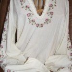 Lucky Brand Rose Embroidered Tunic Top Vampire