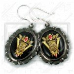 Volturi Coven Seal Crest Twilight New Moon 925 Earrings gunmetal